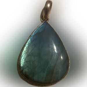 Blue Labradorite Teardrop Pendant Necklace - Women Jewelry